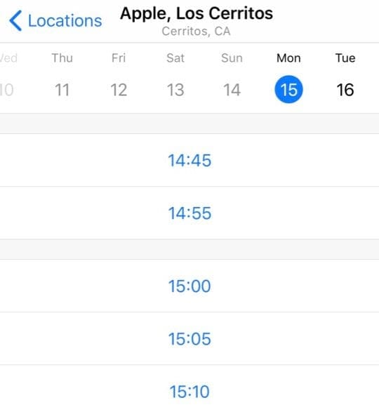 apple support select date and time for appointment with apple store genius