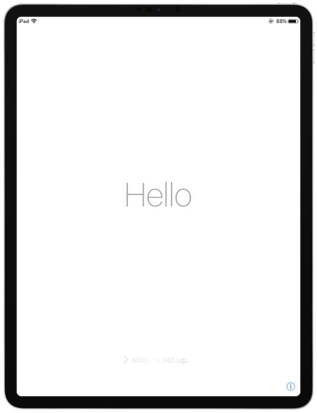 iPad Pro Hello Set Up Screen