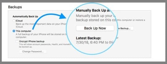 Backup Now With iTunes