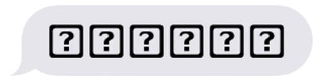 Question mark in box symbol instead of emoji on iPhone